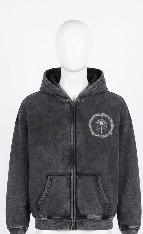 Zip-Through Boxy Hoodie